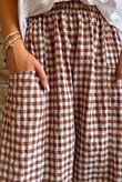Nonni Gingham Relaxed Barrel Pant Chestnut